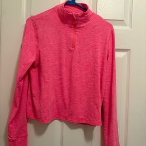 90 degree crop quarter zip athletic top